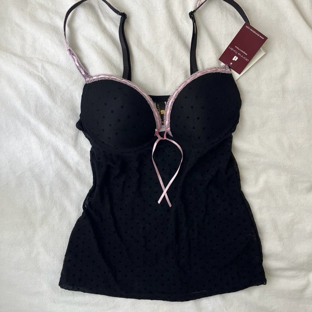 Black and Pink Polka Dot Camisole